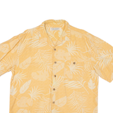 ISLAND REPUBLIC Mens Hawaiian Shirt Orange Floral L