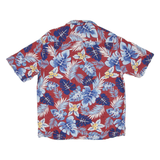CARIBBEAN Mens Hawaiian Shirt Red Floral M