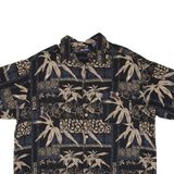 PURITAN Mens Hawaiian Shirt Black Floral XL