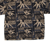 PURITAN Mens Hawaiian Shirt Black Floral XL