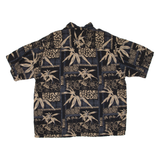 PURITAN Mens Hawaiian Shirt Black Floral XL