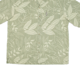 COLUMBIA Mens Hawaiian Shirt Green Floral L