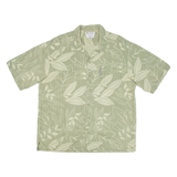 COLUMBIA Mens Hawaiian Shirt Green Floral L
