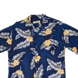 S&D BAHAMAS Mens Hawaiian Shirt Blue Floral S