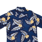 S&D BAHAMAS Mens Hawaiian Shirt Blue Floral S