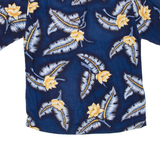 S&D BAHAMAS Mens Hawaiian Shirt Blue Floral S