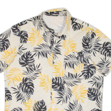 Mens Hawaiian Shirt Yellow Floral L