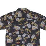 WFF Mens Hawaiian Shirt Black Floral M