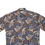 PIERRE CARDIN Mens Hawaiian Shirt Blue Floral L