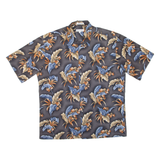 PIERRE CARDIN Mens Hawaiian Shirt Blue Floral L