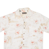 MILANO BAY Mens Hawaiian Shirt White Floral S