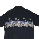 PIERRE CARDIN Mens Hawaiian Shirt Black Floral XL
