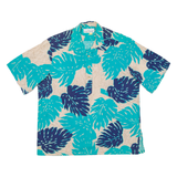 T&L MUUMUU FACTORY Mens Hawaiian Shirt Blue Floral XL