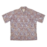 COOKE STREET Mens Hawaiian Shirt Purple Crazy Pattern L