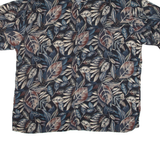 PIERRE CARDIN Mens Hawaiian Shirt Black Floral 2XL