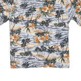 PIERRE CARDIN Mens Hawaiian Shirt Blue Floral L