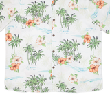 TROPICAL STORM Mens Hawaiian Shirt White Floral 2XL