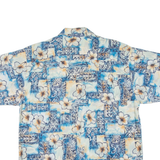 WEEKEND TRAVELER Mens Hawaiian Shirt Blue Floral L