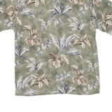 PIERRE CARDIN Mens Hawaiian Shirt Green Floral L