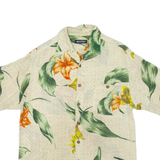 PURITAN Mens Hawaiian Shirt Green Floral S