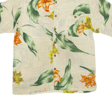 PURITAN Mens Hawaiian Shirt Green Floral S