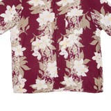 PURITAN Mens Hawaiian Shirt Maroon Floral XL