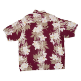 PURITAN Mens Hawaiian Shirt Maroon Floral XL