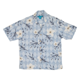 PARADISE BLUE Mens Hawaiian Shirt Blue Floral M