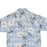 PARADISE BLUE Mens Hawaiian Shirt Blue Floral M