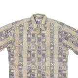 VIA VENETO Mens Hawaiian Shirt Beige Crazy Pattern M