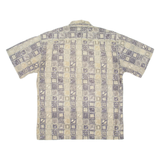 VIA VENETO Mens Hawaiian Shirt Beige Crazy Pattern M