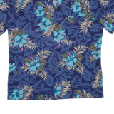 HAWAII BLUES Mens Hawaiian Shirt Blue Floral L