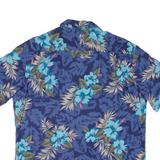 HAWAII BLUES Mens Hawaiian Shirt Blue Floral L