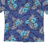 HAWAII BLUES Mens Hawaiian Shirt Blue Floral L