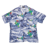 Birds Mens Hawaiian Shirt Blue Floral L