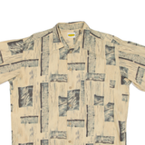 INTERMEZZO Mens Hawaiian Shirt Beige Crazy Pattern L