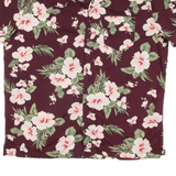 THE RESORT SHIRT Mens Hawaiian Shirt Maroon Floral L