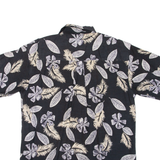 Mens Hawaiian Shirt Black Floral L