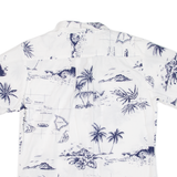 Mens Hawaiian Shirt White Floral S