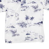 Mens Hawaiian Shirt White Floral S
