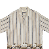 CAMPIA Mens Hawaiian Shirt Beige Floral M