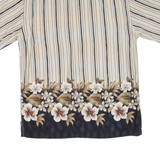 CAMPIA Mens Hawaiian Shirt Beige Floral M