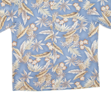 PIERRE CARDIN Mens Hawaiian Shirt Blue Floral L