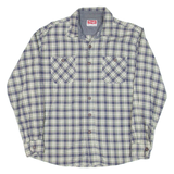 WRANGLER Mens Flannel Shirt Blue Check Long Sleeve L