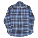 JACHS Mens Flannel Shirt Blue Check Long Sleeve L