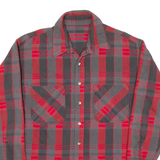 Mens Flannel Shirt Red Check Long Sleeve XL