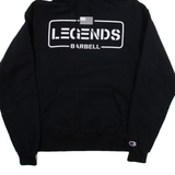 CHAMPION Legends Barbell Mens Black Hoodie USA M