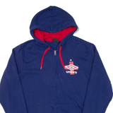 UMBRO Mens Blue Hoodie Full Zip L