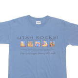 GILDAN Heavyweight Utah Boys T-Shirt Blue L