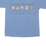 GILDAN Heavyweight Utah Boys T-Shirt Blue L